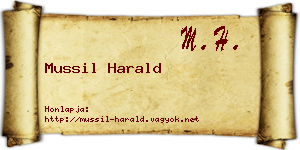 Mussil Harald névjegykártya